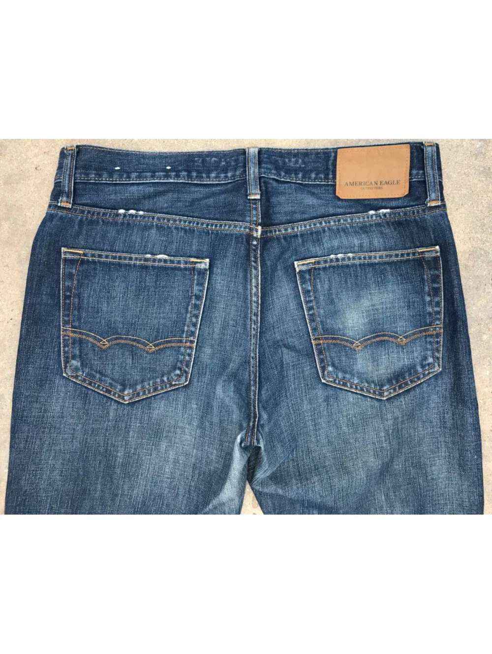American Eagle Jeans Mens 32x30 Blue Denim Wide Leg Straight Classic 100% Cotton